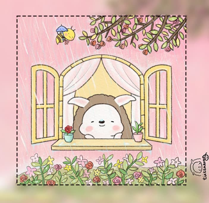 ’봄비를 맞이하는 아침 창가’ 캔버스 액자