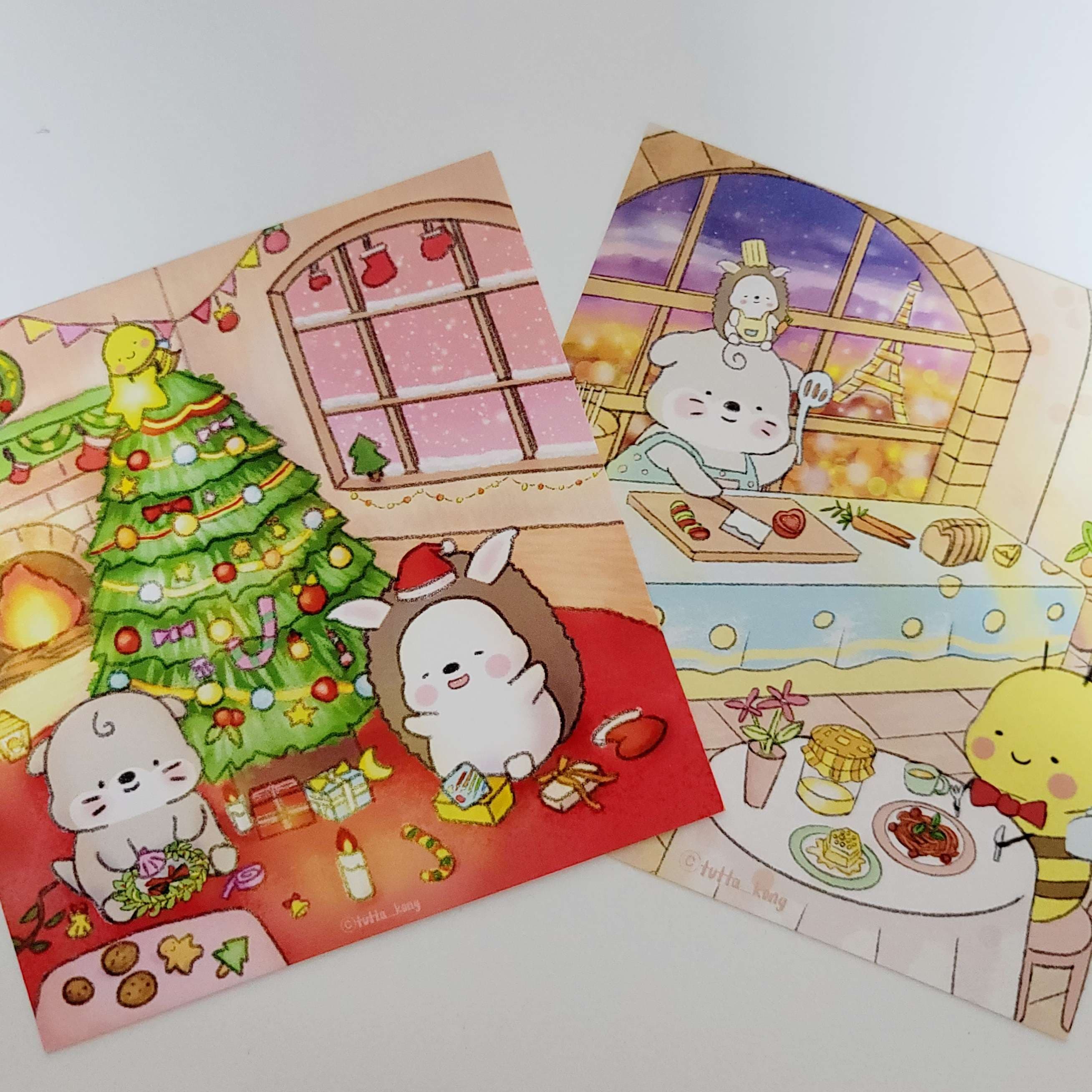 가을 & 크리스마스 정사각 엽서 SET